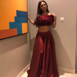 Tejasswi Prakash Instagram - #look3 Love the floral blouse and lehenga by @alpareena Thank you so much 😘 Jakarta, Indonesia