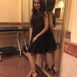 Tejasswi Prakash Instagram - Thank you for this little black dress @manisha33668 P.S.-here Manisha is not a designer I am thanking or promoting...it's my little meow who loves me as much as I love her😜😘