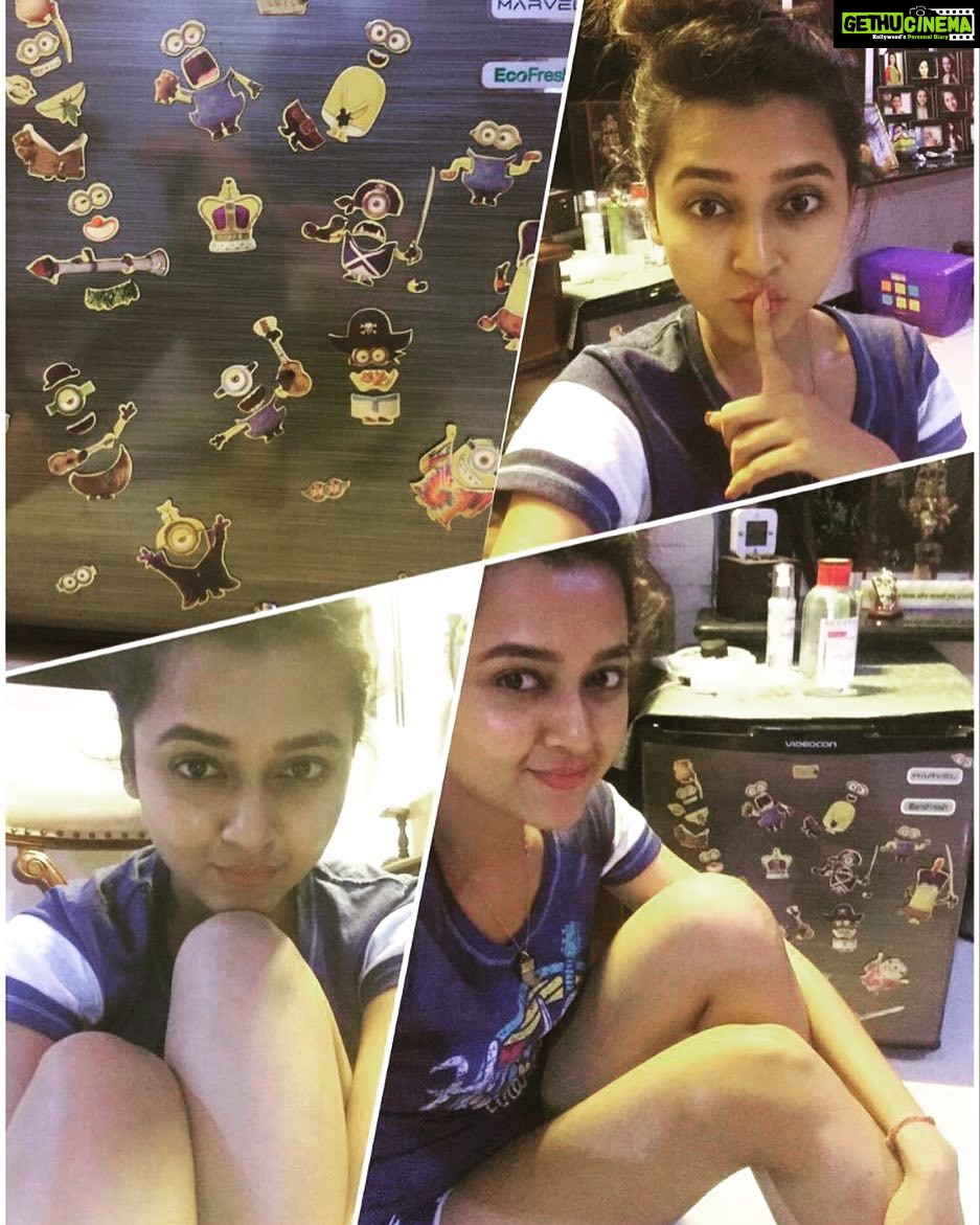Tejasswi Prakash Instagram - I am at my best at 3 in the morning...the heavier the eyelids,the sincerer the works #minionart#onmyminifridge🙈