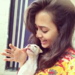 Tejasswi Prakash Instagram - #love#dogs#whitepuppy#fun#smiles#adorable#wanthimasmypet#inlovewithhim#