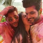 Tejasswi Prakash Instagram - lol yes we’re obsessed with each other and we fear people are gonna stop hanging with us anymore coz what’s the point??🤣😂 our first holi.. @anusoru thanks for making us twin 😘❤️