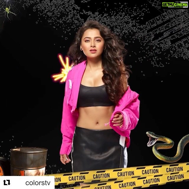 Tejasswi Prakash Instagram - #Repost @colorstv with @get_repost ・・・ We’re all pumped to see electrifying @tejasswiprakash pull off some killer stunts!😎 Watch the new episodes of #KKK10, every Sat-Sun at 9 PM, only on #Colors.