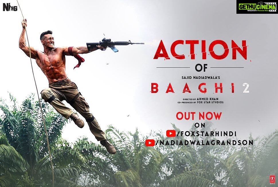Tiger Shroff Instagram - Action has always been close to my heart! I hope you like this one! Watch the Action of #Baaghi2 – Link in bio! #GetReadyToFight #SajidNadiadwala @DishaPatani @khan_ahmedasas @NadiadwalaGrandson @wardakhannadiadwala @FoxStarHindi #Baaghi2onMarch30