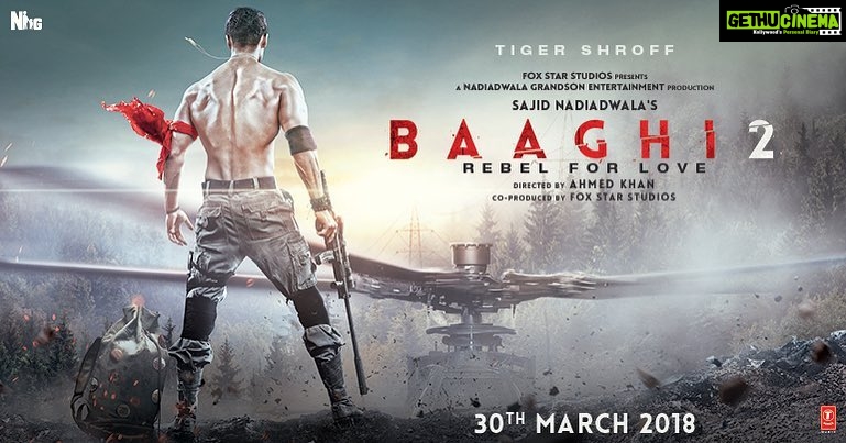 Tiger Shroff Instagram - Get Ready To Fight guys as Rebels For Love are all geared up to arrive soon! #SajidNadiadwala’s #Baaghi2 to release on March 30 2018. @khan_ahmedasas @dishapatani @nadiadwalagrandson @foxstarhindi #Baaghi2onMarch30