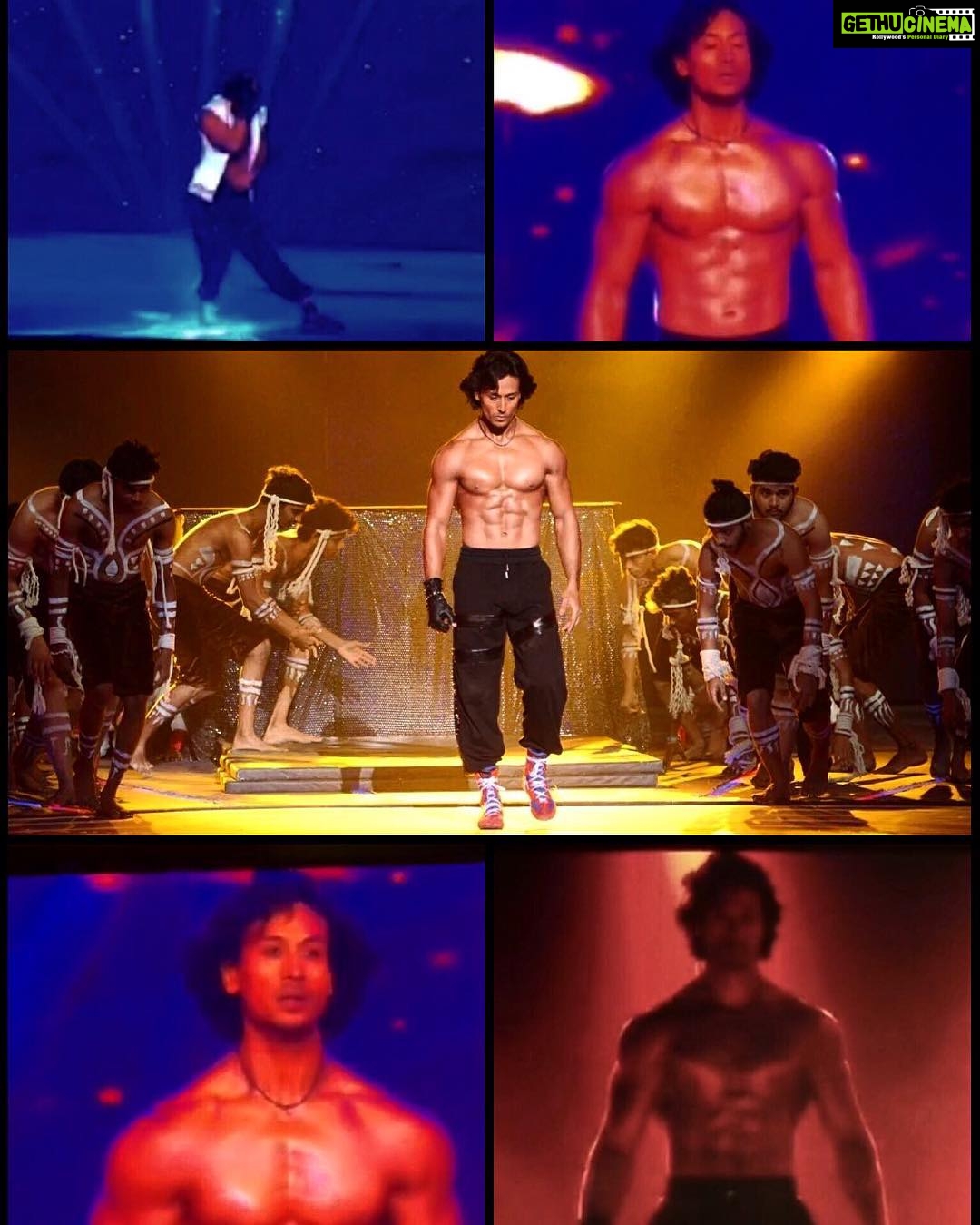 Tiger Shroff Instagram - :) #Repost @teamtigershroff ・・・ Here's another collage with glimpses from #TigerShroff's 🙃❤️ incredible performance at the #FBB #MissIndia2016, last night!