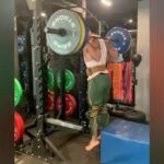 Tiger Shroff Instagram – Some of my fav movements for speed and power when prepping for action. 100 kgs jump squats, 140 kgs – 180 kgs back squats. @rajendradhole @mmamatrixgym