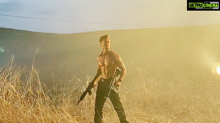Tiger Shroff Instagram - -7 degrees celsius piercing through my bones, storm fans adding to that torture, trying to hear my director’s @khan_ahmedasas instructions, barely managing to stand my ground thanks to those heavy guns im holding and no thanks to the wind speed. And not really dressed appropriately. Just another day in the life on the sets of #Baaghi3 bts - @rajendradhole