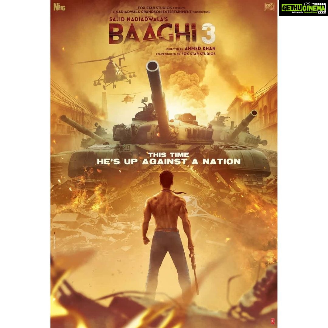 Tiger Shroff Instagram - Against his strongest enemy, His greatest battle, Up against a nation, RONNIE is back! 💪🏻 #Baaghi3 trailer out on 6th Feb, Thursday. #sajidnadiadwala . . @shraddhakapoor @riteishd @khan_ahmedasas @wardakhannadiadwala @foxstarhindi @nadiadwalagrandson