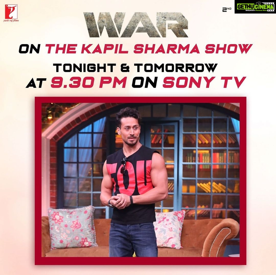 Tiger Shroff Instagram - Get ready for #WAR ! Watch us on #TheKapilSharmaShow tonight and tomorrow 9:30 PM only on @sonytvofficial | @hrithikroshan @_vaanikapoor_ @itssiddharthanand @yrf #TeamTiger #HrithikvsTiger