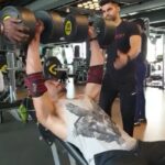 Tiger Shroff Instagram – Getting a little bit of my strength back, 100lb dumbells 15 reps and 400lbs incline presses. #roadtorecovery @rajendradhole