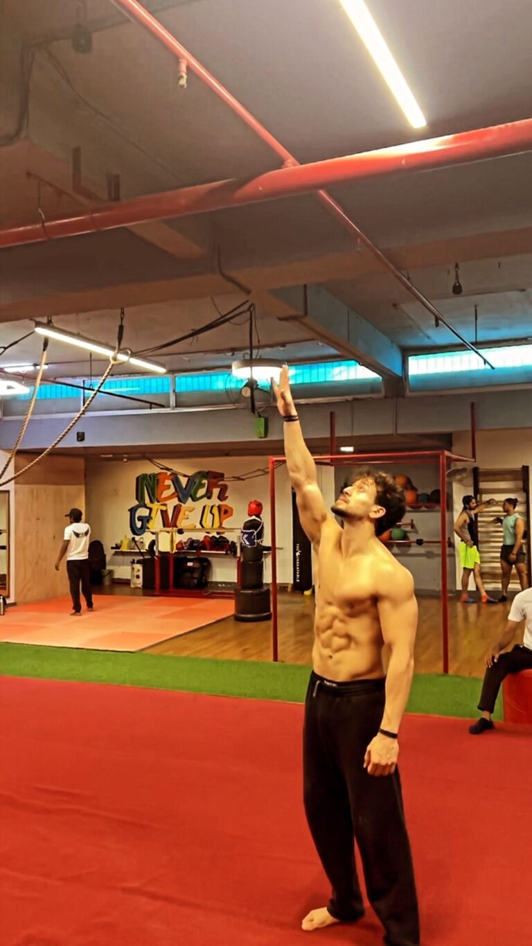 Tiger Shroff Instagram - I think i got my fat ass pretty highhh up there today…that pipe is around 13 feet maybe 🍑⚡️getting my old strength back yayyy