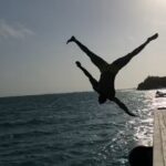 Tiger Shroff Instagram – #crashlanding #mothernature #chillinwithmyfellowfishies