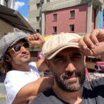 Vidyut Jammwal Instagram - Pain / pleasure exist yin /Yang #friendsForever @theamitsadh #travellers #switzerland