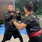 Aaron Aziz Instagram – #AG Training lagi  kali ni combo @mericanmuaythai @saifulmerican #OriginalGangster @syamsulyusoffilm