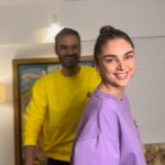 Aditi Rao Hydari Instagram - Adu & Kaddu made a reel 😇 💕 🎃 . . Special thanks to DOP/ Creative Director/ Masterji/ Most patient man ever @worldofsiddharth 🥹🌹 . . Twinning sweatshirts @lovepangolin 🤗