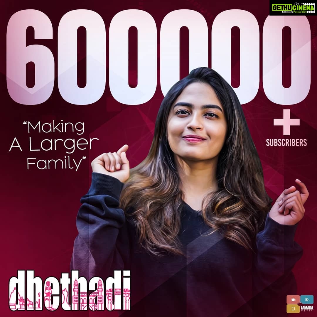 Alekhya Harika Instagram - Wuhuu thank you guys....its 6lakh subscriber's.... Thank you so muchh🤩🤩 lets hit million soon WORK HARD, HAVE FUN ,MAKE HISTORY Dipri dipri @tamadamedia