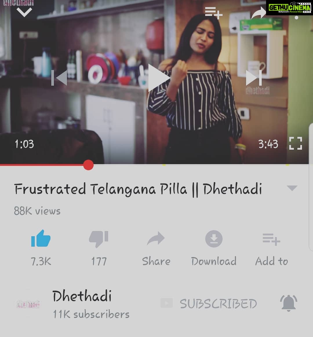 Alekhya Harika Instagram - Three days 11k subscribers thank you guys😋#dethadi😂