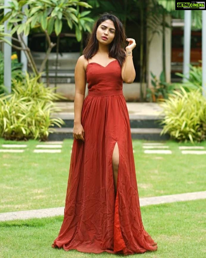 Alekhya Harika Instagram - Faith Over Fear 🥰 👗: @jahnavivarmalabel 💗