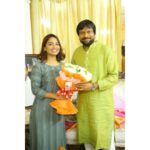 Alekhya Harika Instagram - I’m very happy and honored to be a part of this special occasion. "Telangana Tourism chairman" Srinivas garu and swapna gariki Happie Anniversary💐