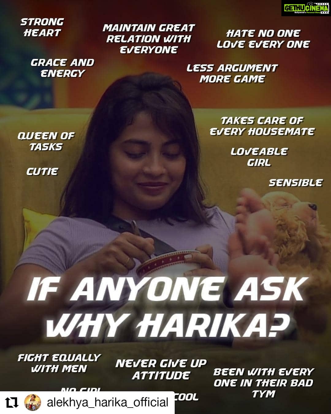Alekhya Harika Instagram - #Repost @alekhya_harika_official • • • • • • Vote For the Fighter Vote for her NeverGiveUp Attitude Vote for her maturity Vote for her Caring Vote for the strong girlVOTE for harika #GoGirl 💃❤ #WeAreWithYouHarika #wesupportharika - #TeamAlekhyaHarika Please #VoteForHarika🗳 #LetsDoThisFam💪 Go to Disney+Hotstar App 1. Type BiggBoss Telugu 2. Click on Vote 3. Tap on Harika's profile (10 times) #alekhyaharika Give a Missed Call to 888 66 58 208 (Limit 10 Missed Calls per day) . . . ... @vamshi_karthik @alekhyaharika_ @dhethadiofficial . . . #AskBiggboss #SupportHarika #alekhyaharika #voteforharika #biggboss4telugu #biggboss4