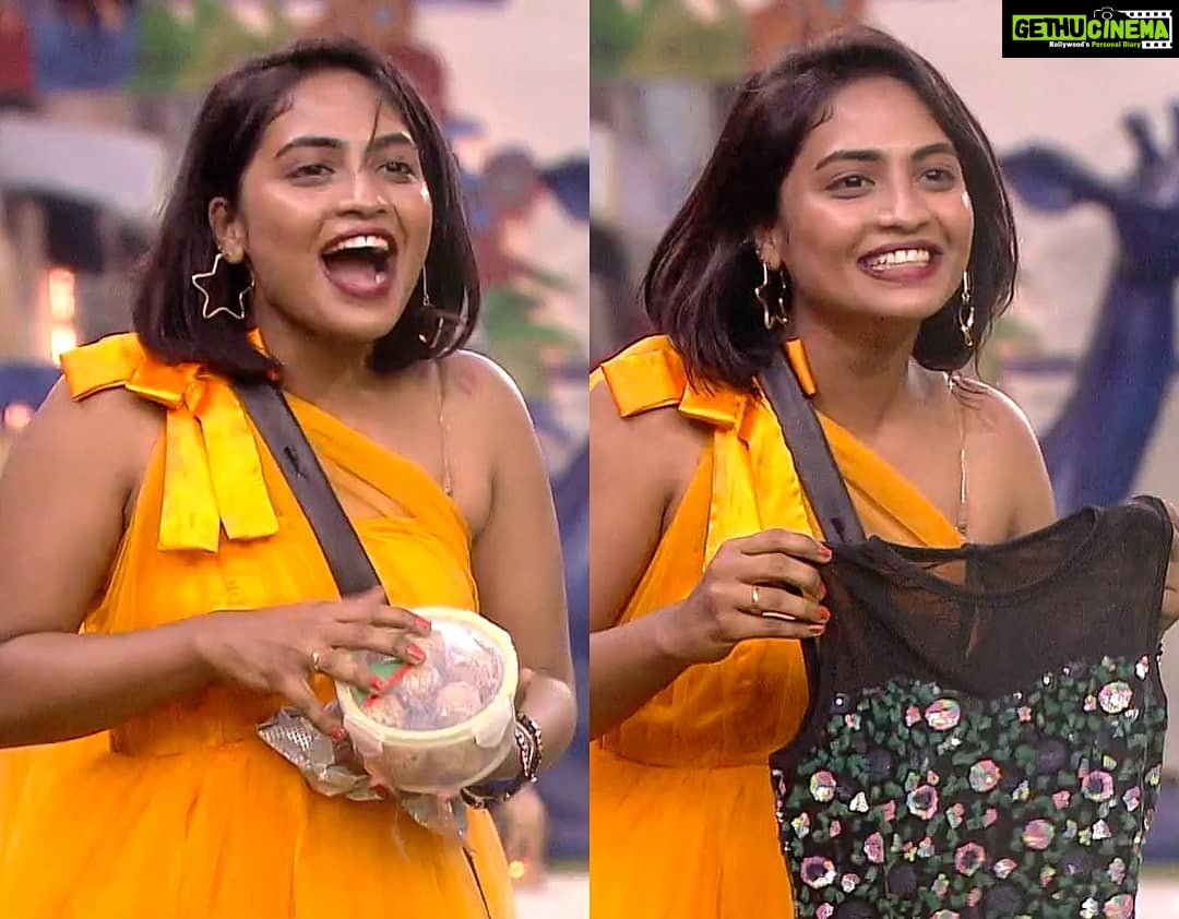 Alekhya Harika Instagram - Thankyou abhi for gifting me this & thank you very much aunty for sending these laddus๐โค@abijeet11 Lasya akka thank you for the Dress ๐๐@lasyamanjunath - #TeamAlekhyaHarika #alekhyaharika #biggbosstelugu4 #WeLoveHarika #wesupportharika