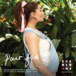 Alia Bhatt Instagram - When in doubt, pout! :) Our clothes are kind, bump-friendly and planet-friendly. This all-in-one ensemble, includes relaxed overalls and the softest vest, that look good and feel better. Maternity-wear for all mamma beans. Out now. @edamamma