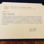 Allu Arjun Instagram - It was a pleasure meeting the Mayor of New York City . Very Sportive Gentleman. Thank You for the Honours Mr. Eric Adams . Thaggede Le ! @ericadamsfornyc @nycmayorsoffice NYC
