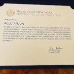 Allu Arjun Instagram – It was a pleasure meeting the Mayor of New York City .  Very Sportive Gentleman. Thank You for the Honours Mr. Eric Adams . Thaggede Le ! @ericadamsfornyc @nycmayorsoffice NYC