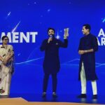 Allu Arjun Instagram – I would like to thank @cnnnews18 for honouring me as Indian of the year . And I thank Smritiiraniji for doing the honours . Humbled 🙏🏽 #IndianOfTheYear @smritiiraniofficial