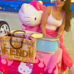 Ameesha Patel Instagram – Isn’t my ride cute ???? 🤣🤣🤣🤣💕💕💕💖💖💖💖… Hello Kitty and Pink !!! Can it get more perfect ??💗💗💗💗😜😜🚗🚙🚕🚘🚖🚔