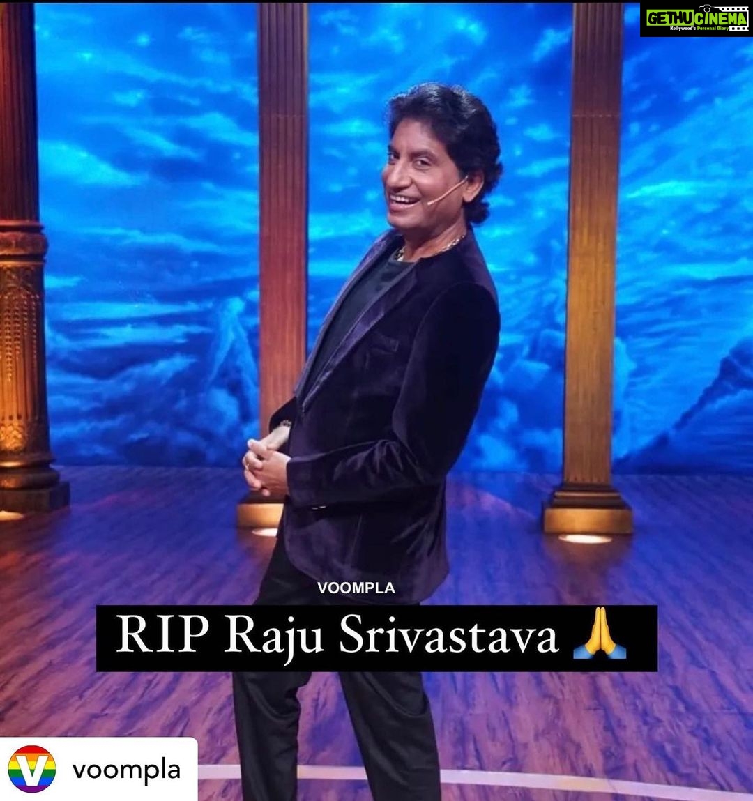 Ameesha Patel Instagram - Posted @withrepost β’ @voompla RIPπ Comedian Raju Srivastava died has passed away today at the age of 58 in Delhi. He reportedly suffered a cardiac arrest while working out at a gym recently and was later admitted to AIIMS where he underwent angioplasty. Heartbreaking news .. RIP ππ