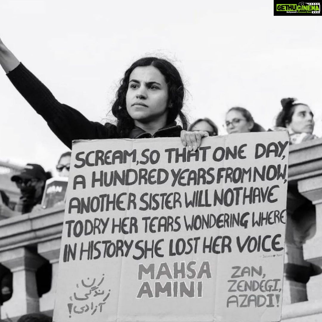 Amy Jackson Instagram - We see you, we hear you and we are with you #MahsaAmini
