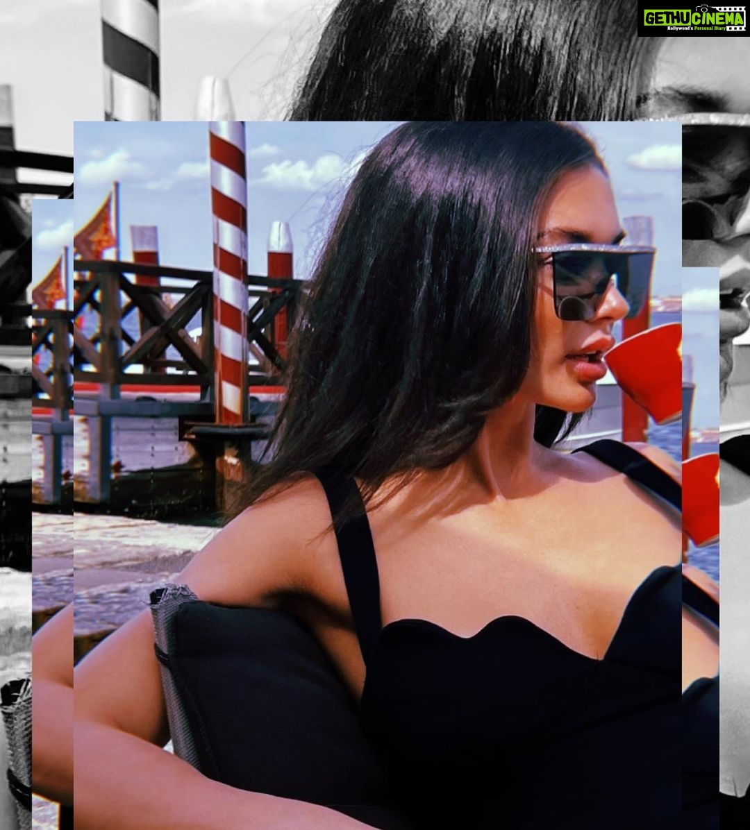 Amy Jackson Instagram - Seeing Sunday in Venice through #JimmyChooEyewear .. loved-up boat rides, @jimmychoo stiletto wanders followed by poolside espressos and cannolis. PERFECTION β€οΈβπ₯ @safilogroup #AD Venice Film Festival
