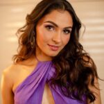 Andrea Jeremiah Instagram - 💜💜💜 📸 @kiransaphotography MUH @prakatwork @sharmilahairstylist 👗 @chaitanyarao_official
