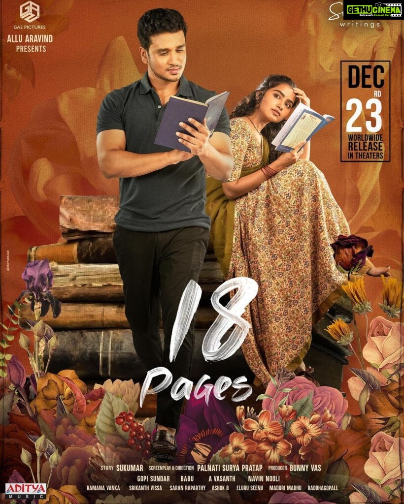 Anupama Parameswaran Instagram - One of its kind love story ~ Love, Emotions & gratefulness! ❤️‍🔥 #18Pages Worldwide Grand Release On 23rd Dec, 2022.📝 #AlluAravind @aryasukku @actor_nikhil suryapratappalnati #BunnyVas @gopisundar__official @navinnooli @saranraparthy @sukumarwritings @ga2pictures @adityamusicindia