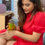 Ashu Reddy Instagram - Pets are my favorite 😻♥️ give your heart to pets, there's pure innocence in their eyes 💕 #ashureddy #adoptdontshop #savepets #savebirds