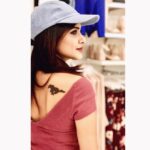 Ashu Reddy Instagram - Judge me not because it's my Mustang, my love!🖤 #tattooedlife •=Happy one year to my MUSTANG=• 🐎 ❤️ PicCredit- @pavanseemakurti 🌹