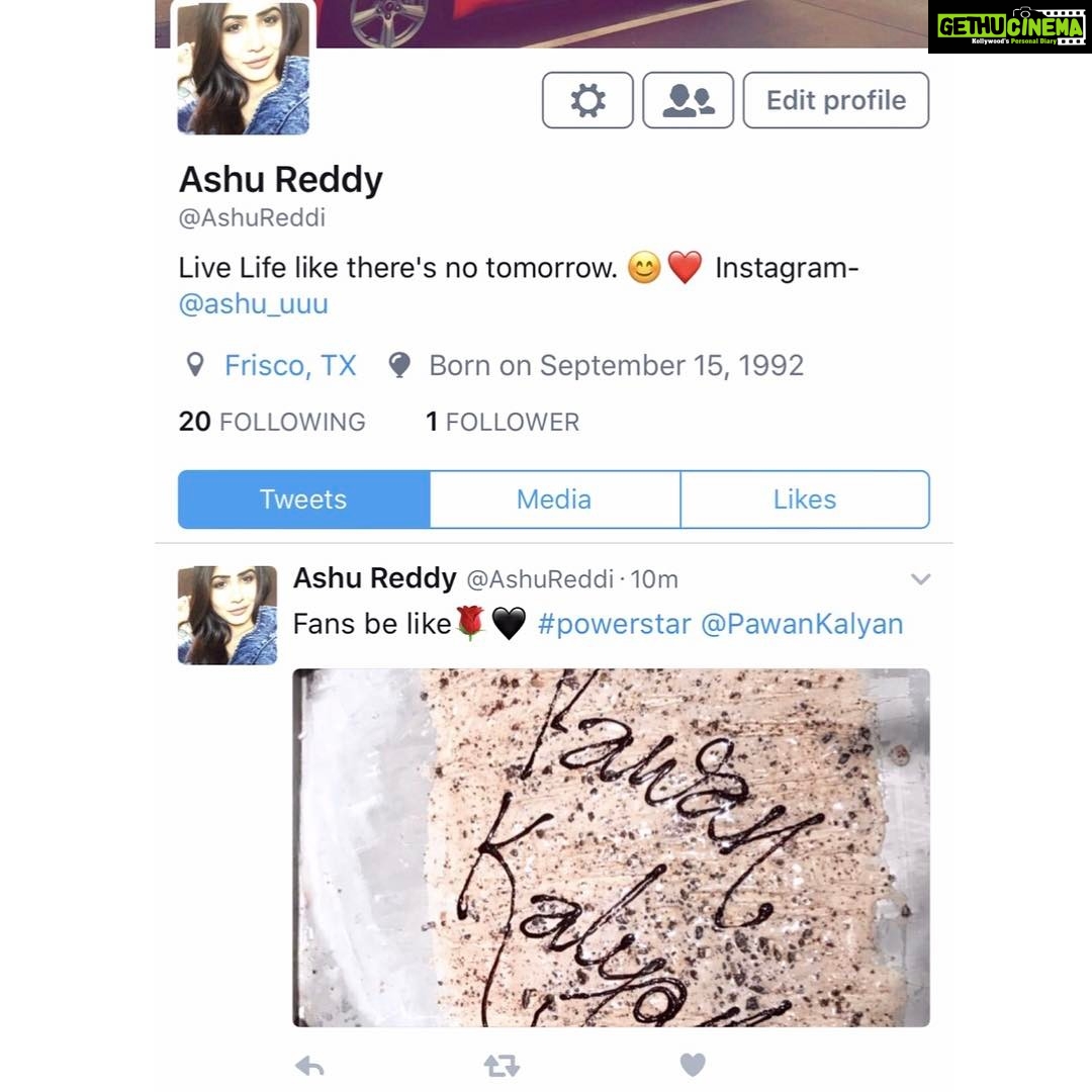 Ashu Reddy Instagram - Finally on Twitter, add me there!! Profile name -- Ashureddi 🖤 #nomorefakepagesplease #support #loveall ❤️