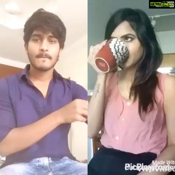 Ashu Reddy Instagram - Lovely Dubsmash with a lovely person @sandeep_sandie ☺️ #nityamenon #nitin #friendstogether🎈🙋🏻😬 #dubsforfun💙