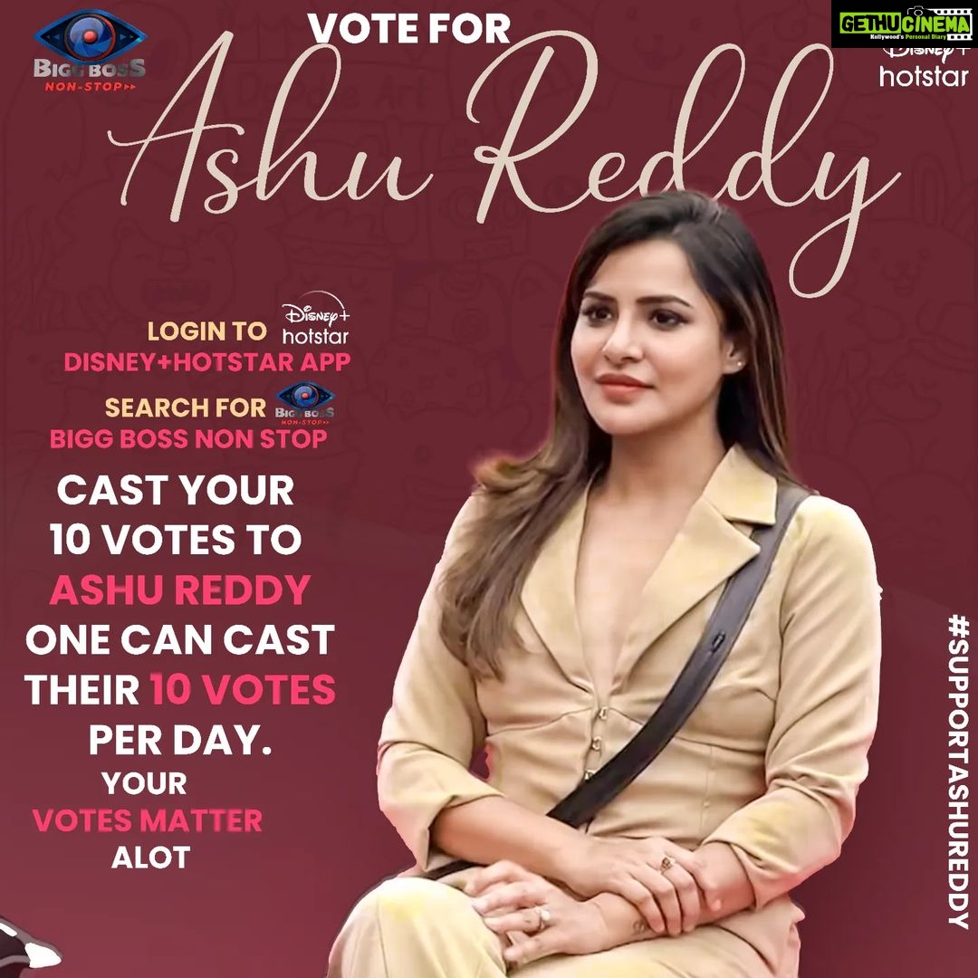 Ashu Reddy Instagram - It's Time To Save Our #Ashureddy Go cast your votes for her now on Disney hotstar Follow the steps and vote for her 1. login to Disney+Hotstar App 2. Search for Bigg Boss Non Stop 3. Cast your 10 Votes to Ashu Reddy One can cast their 10 Votes per day. Your votes matter alot 👍 Keep supporting Love you all❤️ - Team Ashu Reddy Outfit by @ahtiboutique #BiggBossNonStop #biggbosstelugu #biggboss #disneyhotstar #Pichhekistha #bigbossott #foryou #supportashureddy #biggbossashureddy #gamer #warrior #love #support #voteforashureddy #instagram #supportyourashu