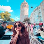Avneet Kaur Instagram - Having san sabastian cheesecake and Turkish coffee in front of the beautiful Galata Tower on the busy istiklal street!❤️😍 what a vibe! @turkiyetourism_in @goturkiye #istanbulisthenewcool #GoTürkiye Galata Tower Istanbul