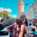 Avneet Kaur Instagram - Having san sabastian cheesecake and Turkish coffee in front of the beautiful Galata Tower on the busy istiklal street!❤️😍 what a vibe! @turkiyetourism_in @goturkiye #istanbulisthenewcool #GoTürkiye Galata Tower Istanbul