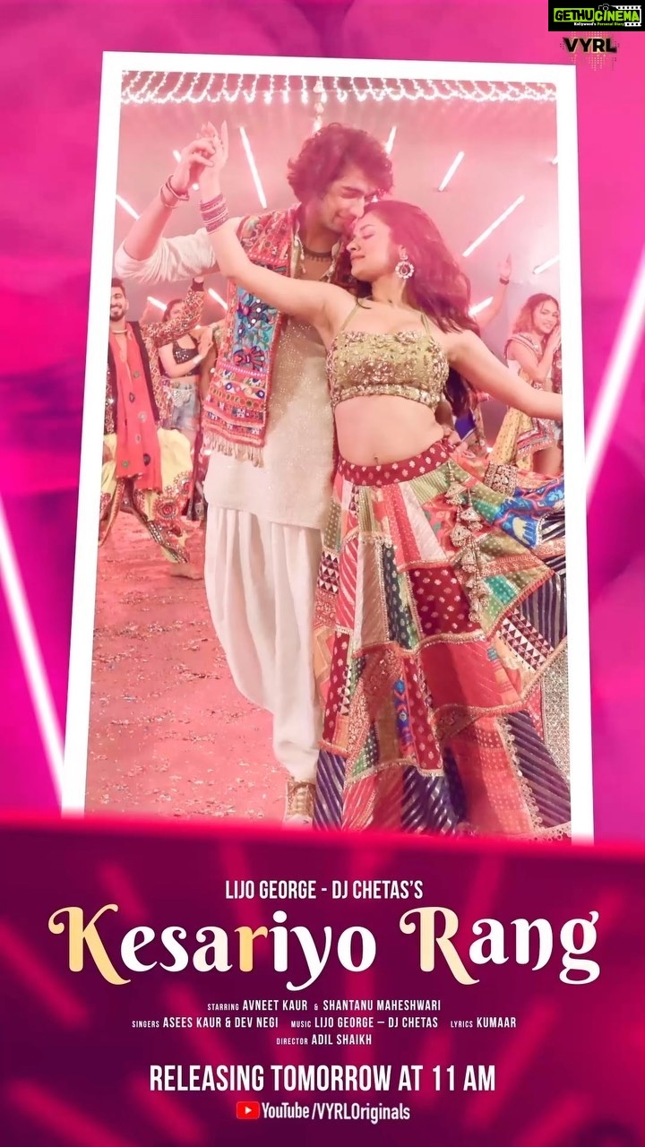 Avneet Kaur Instagram - Be ready to paint everything Kesariyo! 🧡 #KesariyoRang, releasing tomorrow at 11am on our YouTube channel! @dj.lijo @djchetas @aseeskaurmusic @devnegilive @shantanu.maheshwari @kumaarofficial @adil_choreographer #VYRLOriginals #LijoGeorge #DJChetas #AseesKaur #DevNegi #AvneetKaur #ShantanuMaheshwari #Kumaar #AdilShaikh #OutTomorrow
