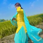 Avneet Kaur Instagram - Jatti Nu Ve Thodd Koi Na Pyaar Tere Bina Jatta Load Koi Na 💙🌞🌾 #throwback #punjab2022 Outfit: @lavanyathelabel Stylist: @styling.your.soul Punjab