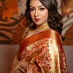 Catherine Tresa Instagram - Still feeling festive this side 💫. #fridayvibes #festivemood #mebeingme Styled by @manogna_gollapudi Hair @venkymakeupstudio Makeup by @makeup_by_lavanya Captured by @adriensequeira Jewellery @bcos_its_silver