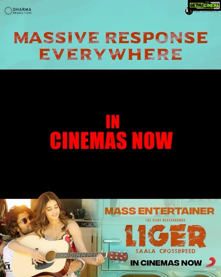 Charmy Kaur Instagram - Dilse blockbuster❤️ Fantastic responses pouring in for the Mass Entertainer #Liger @TheDeverakonda @ananyapandayy @karanjohar #PuriJagannadh @DharmaMovies @PuriConnects