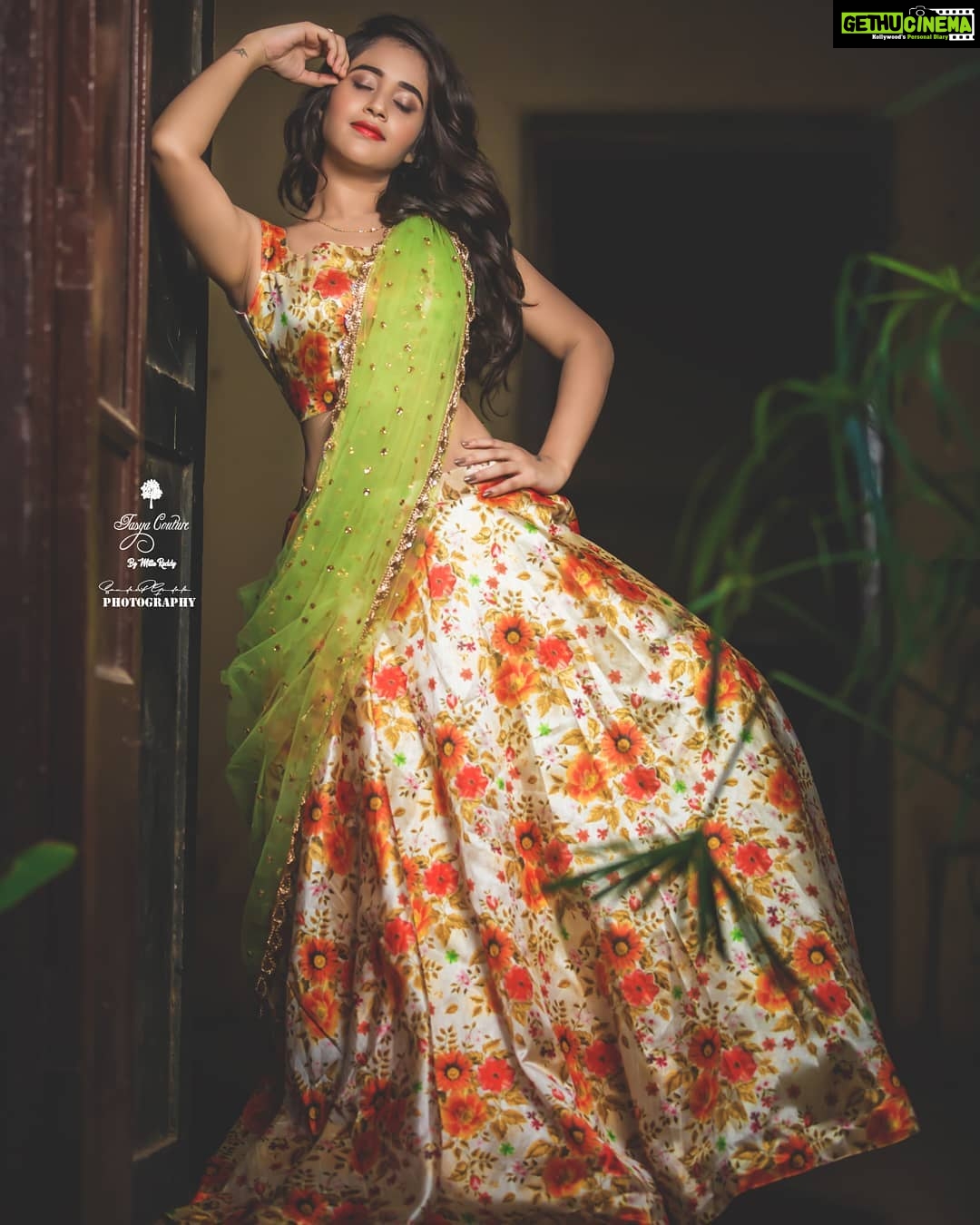Deepthi Sunaina Instagram - Simplicity speaks for itself.😊 . . . PC: @sandeepgudalaphotography Outfit : @tasyacouture @mittu_reddy MUA : @panduchalapati Hair styling: @thimmappa180