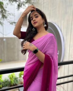 Deepthi Sunaina Instagram - God will always bless you when you move with genuine intentions 🤗
.
.
.
.
.
Outfit: @navya.marouthu 
PC: @wearepixpective
MUA: @panduchalapati