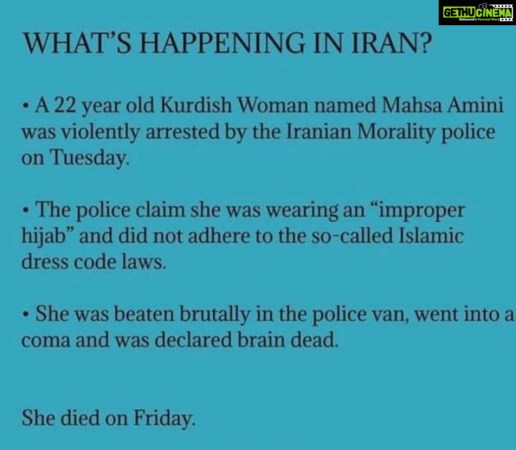 Elnaaz Norouzi Instagram - The so called “morality police” is killing people everyday! Life has become hell for the people in iran! I’m furious and I want things to change and we need everyone’s support. We need to speak up! Share and talk about this… None of us want this dictatorship anymore… enough is enough ! Please 🙏🏼 share 🙏🏼 this 🙏🏼 post 🙏🏼 help 🙏🏼 us 🙏🏼 being 🙏🏼 heard 🙏🏼 #MahsaAmini #مهسا_امینی #iran
