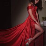 Erica Fernandes Instagram - This picture reminds me of this emoticon 💃🏻 somehow . What do you think about this pretty red by @markbumgarner Shoes @tiesta.shoes Outfit courtesy @shrushti_216 Hair by @rahul_sharma221 Captured by @naatsukaashi